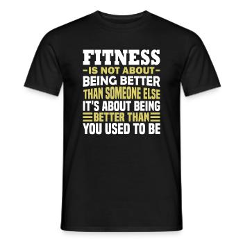 Le fitness ne consiste pas à être meilleur que quelqu’un d’autre - T-shirt homme - noir - Devant - AI Model Male 178 light (178cm)