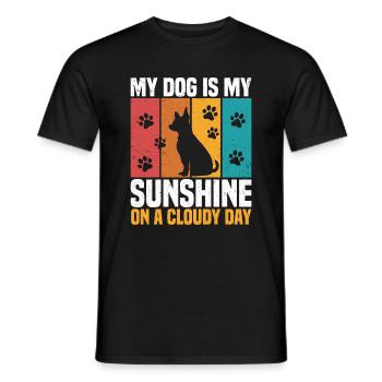 Mein Hund ist mein Sonnenschein an einem bewölkten Tag - Männer T-Shirt - Schwarz - Vorne - AI Model Male 178 light (178cm)
