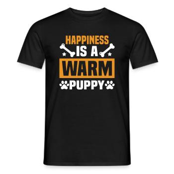Happiness Is A Warm Puppy. - Men's T-Shirt - black - Front - AI Model Male 178 light (178cm)
