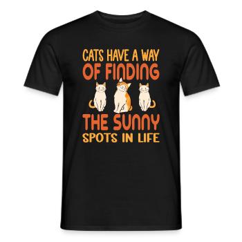 Cats Have A Way Of Finding The Sunny Spots In Life - Men's T-Shirt - black - Front - AI Model Male 178 light (178cm)