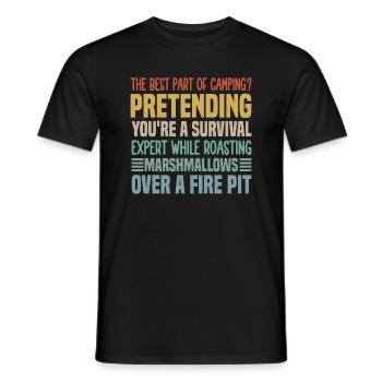 La meilleure partie du camping ? Prétendre que vous êtes un Surv - T-shirt homme - noir - Devant - AI Model Male 178 light (178cm)