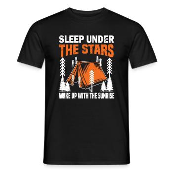 Dormez à la belle étoile, réveillez-vous avec le lever du soleil. - T-shirt homme - noir - Devant - AI Model Male 178 light (178cm)