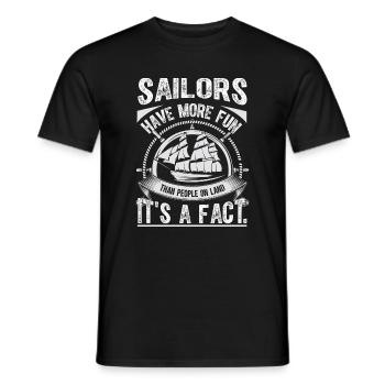 Les marins s’amusent plus que les gens à terre, c’est un - T-shirt homme - noir - Devant - AI Model Male 178 light (178cm)