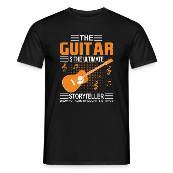 The Guitar Is The Ultimate Storyteller, Weaving Ta - Men's T-Shirt - black - Front - AI Model Male 178 light (178cm)