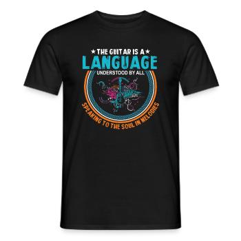 The Guitar Is A Language Understood By All, Speaki - Men's T-Shirt - black - Front - AI Model Male 178 light (178cm)