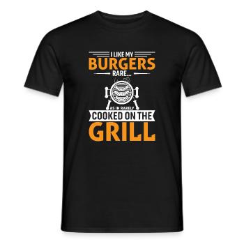 Ich mag meine Burger rare... Wie in Selten gekocht auf dem - Männer T-Shirt - Schwarz - Vorne - AI Model Male 178 light (178cm)