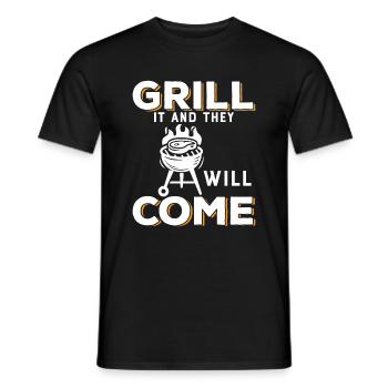 Faites-le griller et ils viendront. - T-shirt homme - noir - Devant - AI Model Male 178 light (178cm)
