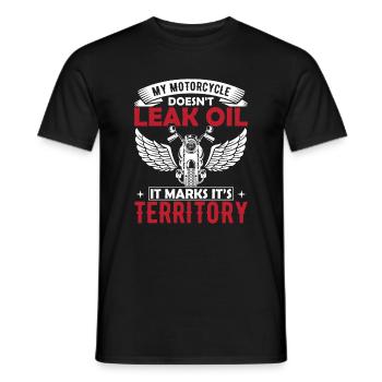 My Motorcycle Doesn't Leak Oil, It Marks Its Terri - Men's T-Shirt - black - Front - AI Model Male 178 light (178cm)
