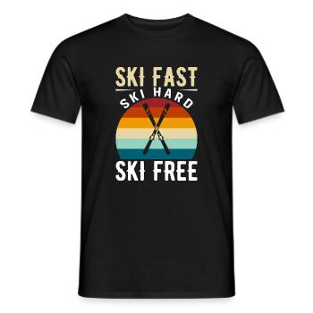 Ski Fast, Ski Hard, Ski Free. - Männer T-Shirt - Schwarz - Vorne - AI Model Male 178 light (178cm)