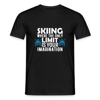 Skifahren: Wo die einzige Grenze Ihre Vorstellungskraft ist. - Männer T-Shirt - Schwarz - Vorne - AI Model Male 178 light (178cm)