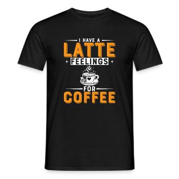 J’ai des sensations de café au lait pour le café. - T-shirt homme - noir - Devant - AI Model Male 178 light (178cm)