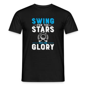 Swing For The Stars, Putt For Glory. - Men's T-Shirt - black - Front - AI Model Male 178 light (178cm)