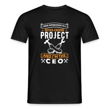 L’amélioration de l’habitat est un projet sans fin, et moi' - T-shirt homme - noir - Devant - AI Model Male 178 light (178cm)