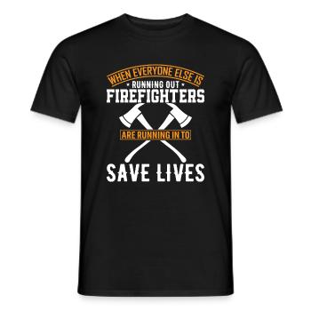 Wenn alle anderen zur Neige gehen, sind die Feuerwehrleute da - Männer T-Shirt - Schwarz - Vorne - AI Model Male 178 light (178cm)
