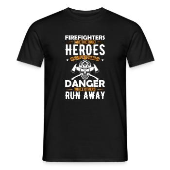 Feuerwehrleute sind die wahren Helden, die auf d - Männer T-Shirt - Schwarz - Vorne - AI Model Male 178 light (178cm)