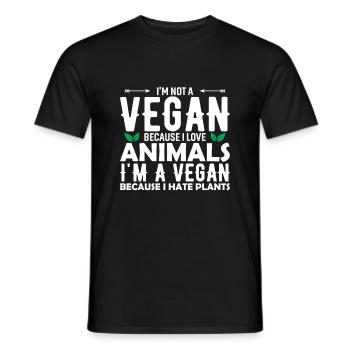 Ich bin kein Veganer, weil ich Tiere liebe, ich bin ein Vega - Männer T-Shirt - Schwarz - Vorne - AI Model Male 178 light (178cm)