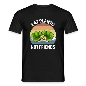Mangez des plantes, pas des amis - T-shirt homme - noir - Devant - AI Model Male 178 light (178cm)