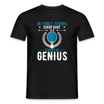 Au tennis de table, chaque coup est un coup de génie. - T-shirt homme - noir - Devant - AI Model Male 178 light (178cm)