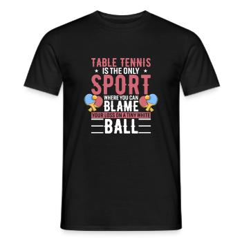 Le tennis de table est le seul sport où l’on peut blâmer - T-shirt homme - noir - Devant - AI Model Male 178 light (178cm)