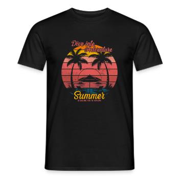 Tauchen Sie ein in das Abenteuer; Der Sommer ruft Sie zum Expl - Männer T-Shirt - Schwarz - Vorne - AI Model Male 178 light (178cm)