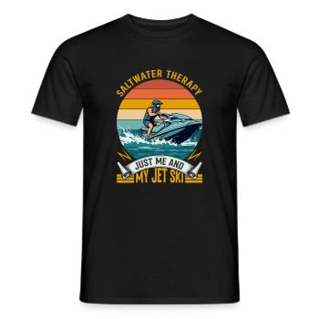Thérapie à l’eau salée : juste moi et mon Jet Ski. - T-shirt homme - noir - Devant - AI Model Male 178 light (178cm)