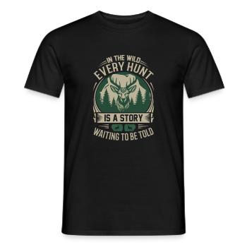 Dans la nature, chaque chasse est une histoire qui attend d’être - T-shirt homme - noir - Devant - AI Model Male 178 light (178cm)