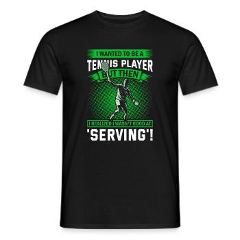 Ich wollte Tennisspielerin werden, aber dann wurde mir klar, - Männer T-Shirt - Schwarz - Vorne - AI Model Male 178 light (178cm)