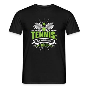 Le tennis : le seul drame dont j’ai besoin ! - T-shirt homme - noir - Devant - AI Model Male 178 light (178cm)