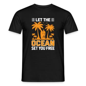 Lassen Sie sich vom Ozean befreien. - Männer T-Shirt - Schwarz - Vorne - AI Model Male 178 light (178cm)