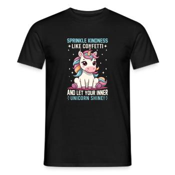 Sprinkle kindness like confetti and let your inner - Men's T-Shirt - black - Front - AI Model Male 178 light (178cm)