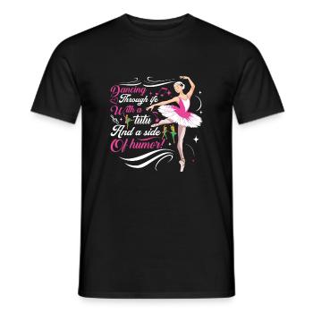 Danser dans la vie – avec un tutu et un côté de h - T-shirt homme - noir - Devant - AI Model Male 178 light (178cm)