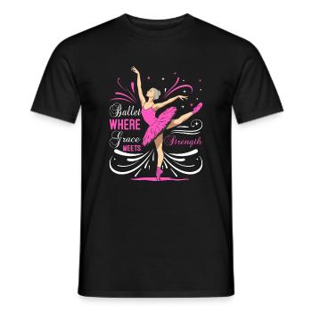 Ballet: where grace meets strength - Men's T-Shirt - black - Front - AI Model Male 178 light (178cm)