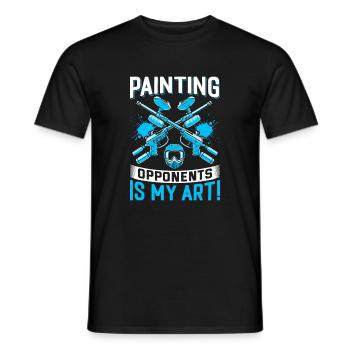 Gegner zu bemalen ist meine Kunst! - Männer T-Shirt - Schwarz - Vorne - AI Model Male 178 light (178cm)