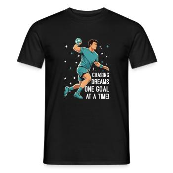 Chasing dreams, one goal at a time! - Men's T-Shirt - black - Front - AI Model Male 178 light (178cm)