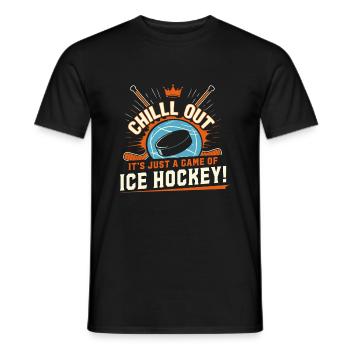 Détendez-vous – ce n’est qu’une partie de hockey ! - T-shirt homme - noir - Devant - AI Model Male 178 light (178cm)