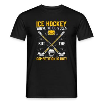 Eishockey: Wo es kalt ist, aber der Wettbewerb - Männer T-Shirt - Schwarz - Vorne - AI Model Male 178 light (178cm)