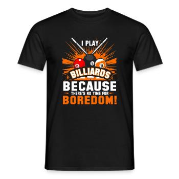 Ich spiele Billard, weil ich keine Zeit für Langeweile habe - Männer T-Shirt - Schwarz - Vorne - AI Model Male 178 light (178cm)
