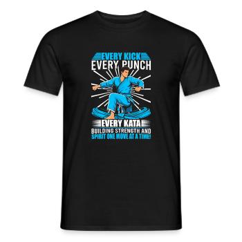 Jeder Tritt, jeder Schlag, jede Kata - building str - Männer T-Shirt - Schwarz - Vorne - AI Model Male 178 light (178cm)