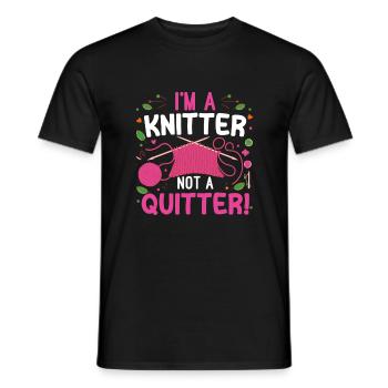 Ich bin eine Strickerin, keine Aufgebende! - Männer T-Shirt - Schwarz - Vorne - AI Model Male 178 light (178cm)