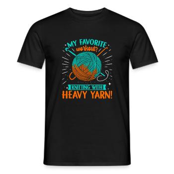 Mein Lieblingstraining? Stricken mit schwerem Garn! - Männer T-Shirt - Schwarz - Vorne - AI Model Male 178 light (178cm)