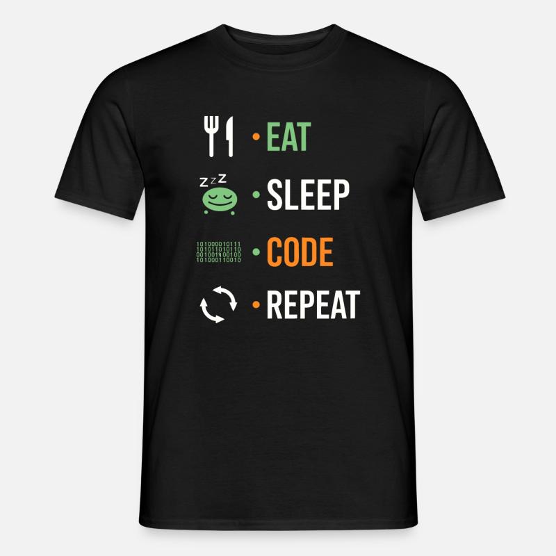 Eat, sleep, code, repeat. - Men's T-shirt - black