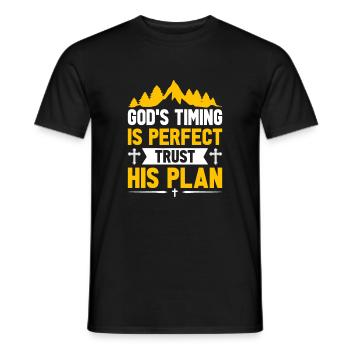 God’s timing is perfect; trust His plan. - Men's T-Shirt - black - Front - AI Model Male 178 light (178cm)