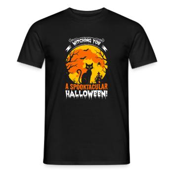 Witching you a spooktacular Halloween! - Men's T-Shirt - black - Front - AI Model Male 178 light (178cm)