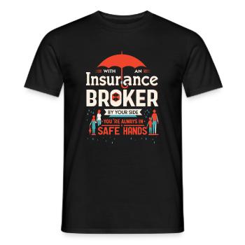 Mit einem Versicherungsmakler an Ihrer Seite sind Sie immer - Männer T-Shirt - Schwarz - Vorne - AI Model Male 178 light (178cm)
