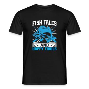 Histoires de poissons et sentiers heureux. - T-shirt homme - noir - Devant - AI Model Male 178 light (178cm)