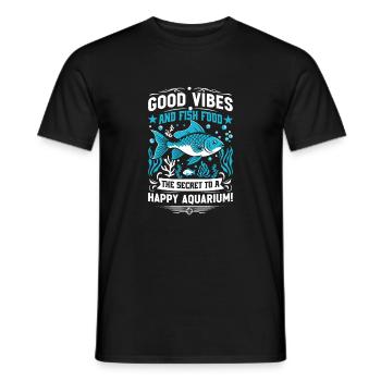 Gutes Fisch- und Fischfutter – das Geheimnis für ein glückliches Futter - Männer T-Shirt - Schwarz - Vorne - AI Model Male 178 light (178cm)