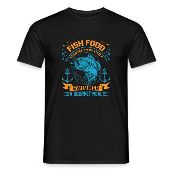Nourriture pour poissons : Parce que chaque petit nageur mérite un - T-shirt homme - noir - Devant - AI Model Male 178 light (178cm)