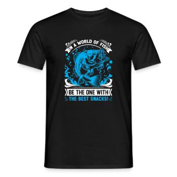 In a world of fish, be the one with the best snack - Men's T-Shirt - black - Front - AI Model Male 178 light (178cm)