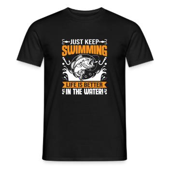 Continuez à nager, la vie est meilleure dans l’eau ! - T-shirt homme - noir - Devant - AI Model Male 178 light (178cm)