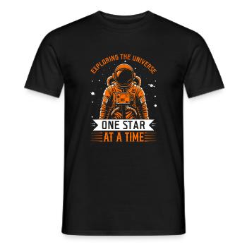 Exploring the universe, one star at a time. - Men's T-Shirt - black - Front - AI Model Male 178 light (178cm)